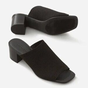 EVERLANE The Glove Mule in ReKnit Black Block Heel